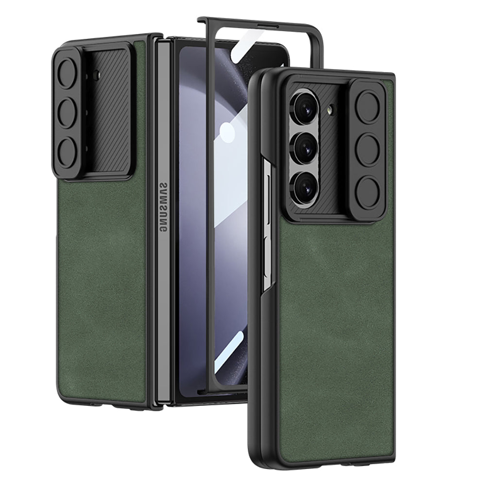 GKK Anti-Drop Phone Cover for Samsung Galaxy Z Fold5 5G Hard PC PU Slim Phone Case with Tempered Glass Film GKK Anti-Drop Phone Cover for Samsung Galaxy Z Fold5 5G Hard PC PU Slim Phone Case with Tempered Glass Film